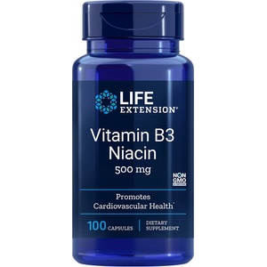 Life Extension Сърдечно-съдова система - Витамин В3 (ниацин), 500 mg х 100 капсули (00372 LE)