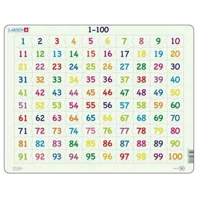 Larsen - Образователен пъзел - Числата от 1 до 100 - 100 части (AR10)