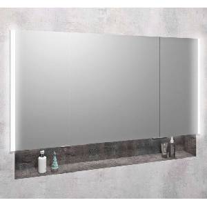 SAPHO Integra - Вграден шкаф с огледало и LED осветление, 126x70 см, огледало/титанов алуминий IN125 (IN125)
