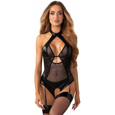 Obsessive Sexy body Dominna - otevřený klín Černá