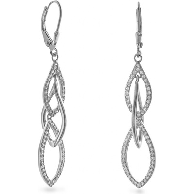 Again Jewelry Prepracované dlhé náušnice s kubickými zirkónmi AJNS0061