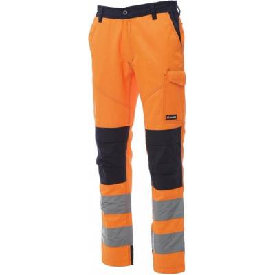 Payper Pracovné nohavice CHARTER TECH fluorescenčná oranžová navy modrá