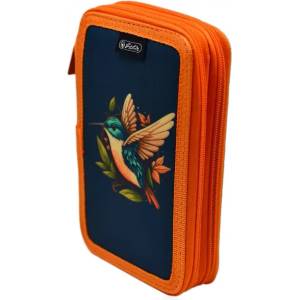 Herlitz Ученически несесер празен, двоен, 2 ципа, Colibri - Herlitz