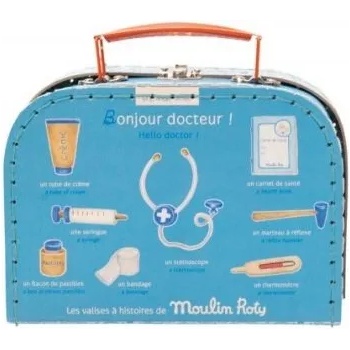 Moulin roty - Детски дървен комплект - Лекарски принадлежности в куфарче (632402)