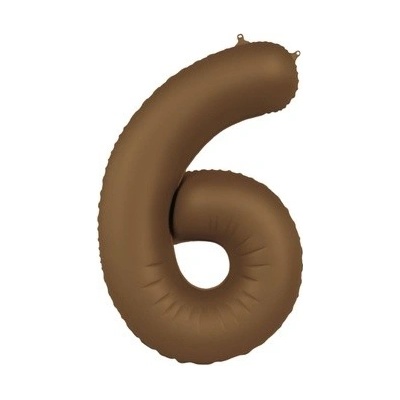 Růžička Balónik fóliový číslo 6 Čokoládovo hnedý, matný 86 cm