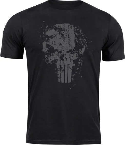 DRAGOWA Тениска с къс ръкав Frank The Punisher, черна, 160 г/м2 (11281)