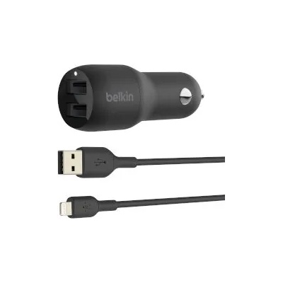 Belkin Car Charger 2 Ports Black 24W with Lightning cable