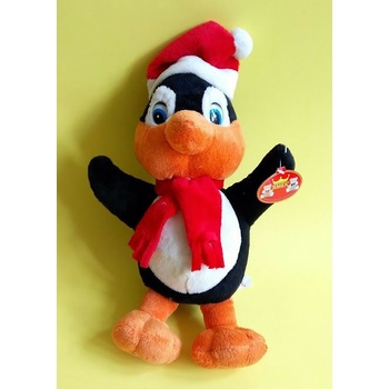 Плюшена играчка Коледен пингвин с шапка