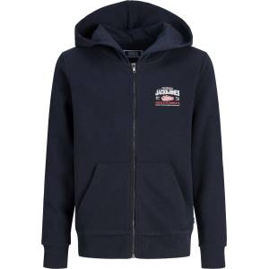 JACK & JONES Суичър Jack and Jones Kids Logo Full-Zip Cotton Hoodie - Navy Blazer
