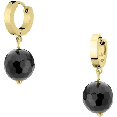 Manoki náušnice Claudia chirurgická ocel černý onyx KA210G Černá