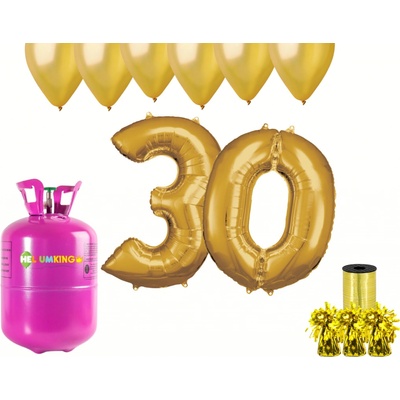 HeliumKing Hélium párty set na 30. narodeniny so zlatými balónmi