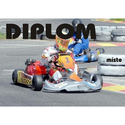 VIZINGR Motokáry diplom A4 č.2 2 káry BEZ TEXTU