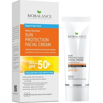 Biobalance Слънцезащитен крем за лице и деколте, SPF50+, 75 ml