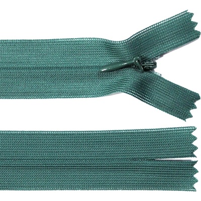 Spirálový zip no.3 skrytý nerozepínací 20cm - více barev color: 670 borovicová zelená