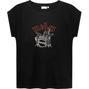 DEDICATED Дамска тениска DEDICATED Women's T-Shirt Visby Meow T-shirt - Black - размер XS (916-2825-0111)