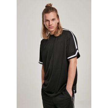 Urban Classics Мъжка тениска в черно Urban Classics Oversized Stripes MeshUB-TB2890-00007 - Черен, размер S