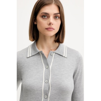 Guess Jeans Жилетка с вълна Guess Jeans дамска в сиво от лека материя W5YR32 Z3HO2 (W5YR32.Z3HO2)