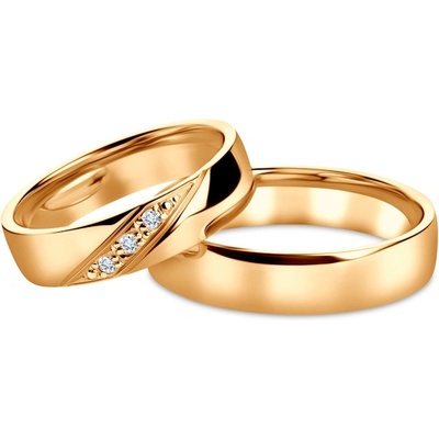 SAVICKI Сватбени халки: жълто злато, полукръгли, 5 мм