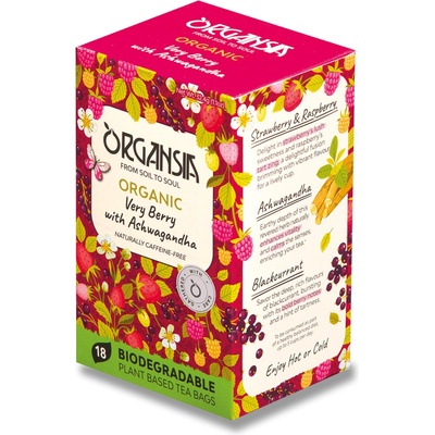 ORGANSIA Very berry with ashwagandha ovocno bylinný čaj BIO 18 sáčků
