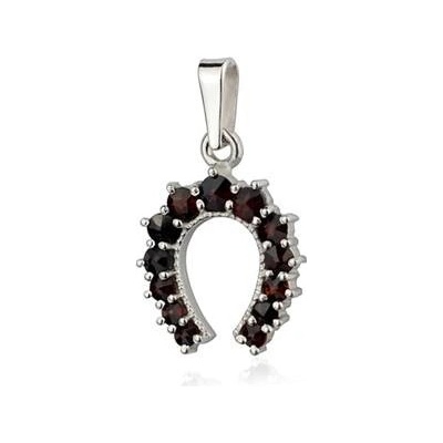 Šperky4U Stříbrný přívěšek podkova granát ZB5129