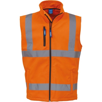 Yoko reflexná softshellová vesta HV006 Fluorescent Orange