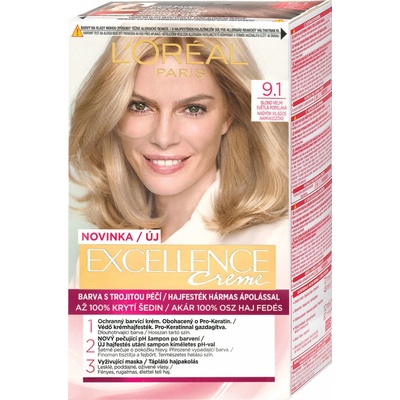L'Oréal Excellence Creme Triple Protection 9,1 Natural Light Ash Blonde 48 ml