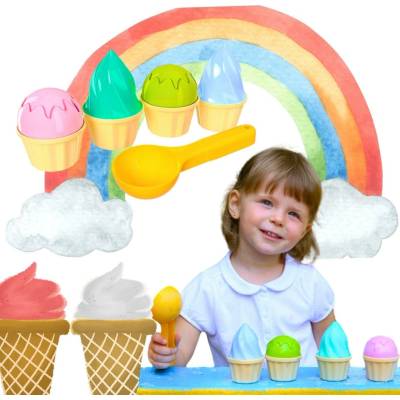 Teddies Sada na písek zmrzlina plast lopatka 15cm – Sleviste.cz
