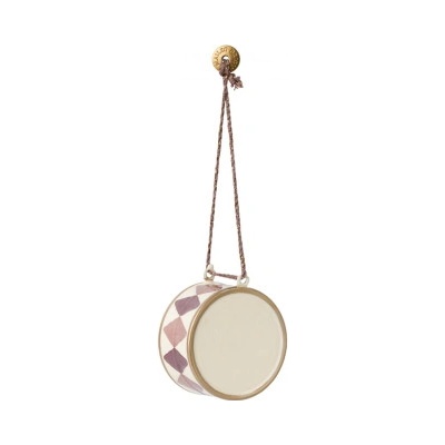 Vánoční plechová ozdoba Drum Large Light Purple Maileg