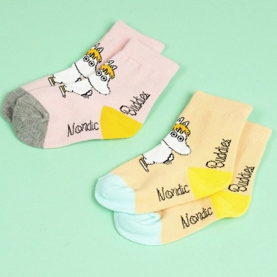 NordicBuddies Moomin baby pink Dětské ponožky 2 pack