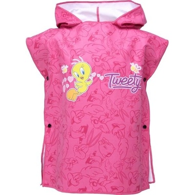 Warner Bros TWEETY PONCHO S Dětské pončo z rychleschnoucího materiálu růžová