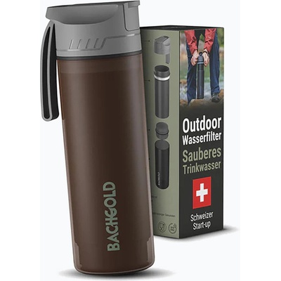 Bachgold Туристическа бутилка с филтър Bachgold Selfpress Waterfilter 500 ml brown