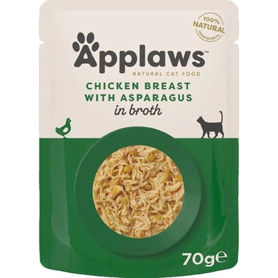 Applaws Cat Natural kuracie prsia so špargľou vo vývare 48 x 70 g