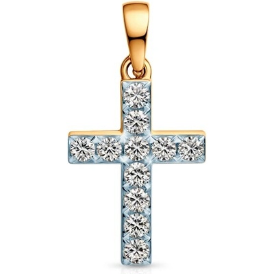 Savicki Prívesok krížik dvojfarebné zlato diamanty SAVP70249 Y