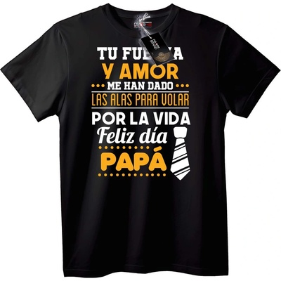 NOONEBRAND Тениска Честит ден на бащата - 7XL, Black