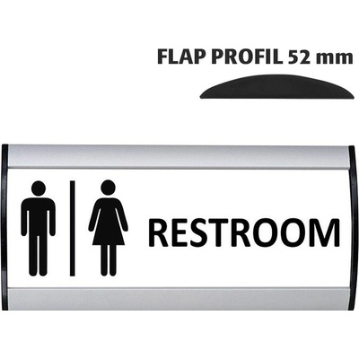 A-Z Reklama CZ Orientační nástěnná tabulka 52 × 150 mm - Flap Profil – kód UDS520NA15