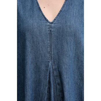 Benetton Памучна рокля United Colors of Benetton в тъмносиньо среднодълга със стандартна кройка 4RZKDV0AY (4RZKDV0AY)