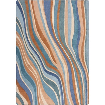 Flair Rugs Син ръчно изработен вълнен килим 160x230 cm Abstract Flow - Flair Rugs (503119377390)