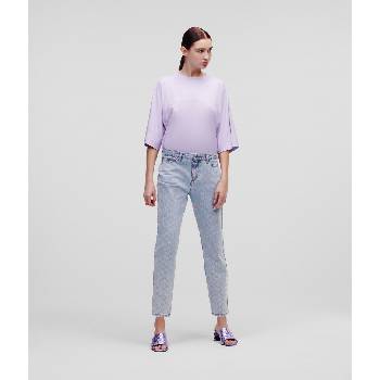 Karl Lagerfeld džínsy printed denim pants ružová
