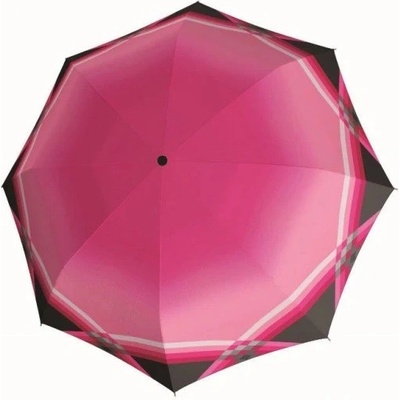Růžový elegantní vystřelovací dámský holový deštník Velma