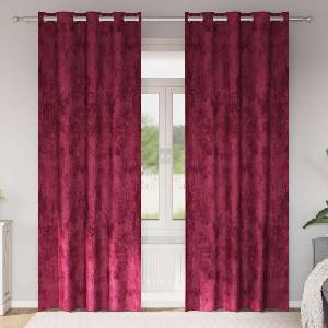 Pure Line Home Кадифени завеси в цвят бордо с метални халки, 2 бр. , 140 x 245 см - zalegloto - 64,93 лв