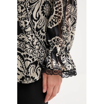 Marc Aurel Риза Marc Aurel дамска в черно със свободна кройка с класическа яка 6342-1000-93449 (6342.1000.93449)