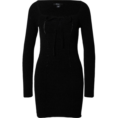 Nasty Gal Плетена рокля 'Chenille' черно, размер L