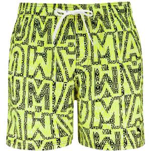 PUMA Бански гащета Puma Printed Mid swimming shorts - Yellow (Lemon / Black)
