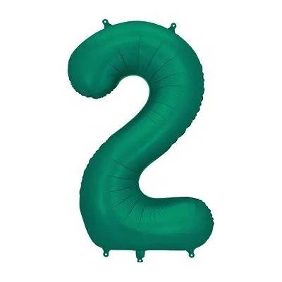 Party Deco Фолиев Балон - Цифра, 86 см, Тъмнозелено - 2 (fb1s-2-012b)