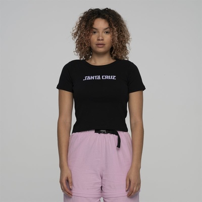 SANTA CRUZ Gingham Arch Strip T-Shirt Black