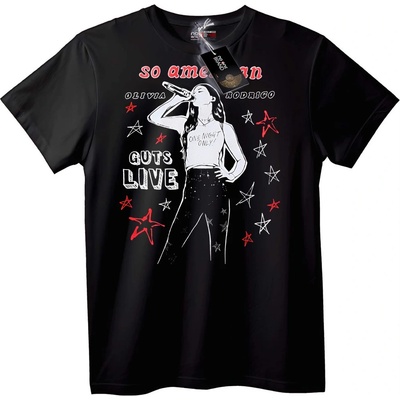 NOONEBRAND Тениска Olivia Rodrigo GUTS ЖИВ Концерт - M, Black
