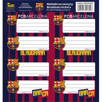 Samolepiace štítky na zošity 8ks FC BARCELONA FC 201 708018002