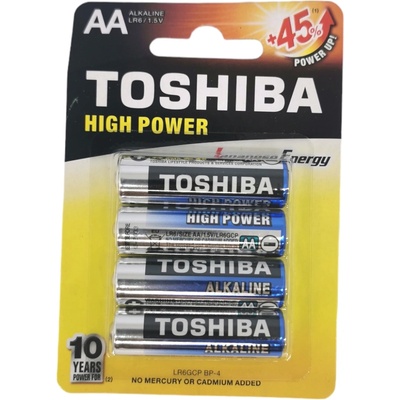 Toshiba батерия, Алакална, AA, 1.5v, 4 броя