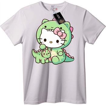 NOONEBRAND Тениска Hello Kitty Динозавър - M, White