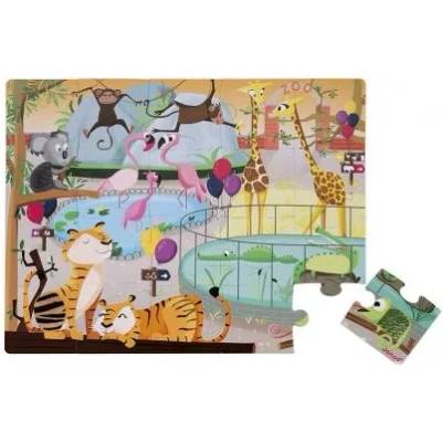 Janod - Пъзел за осезание - Ден в зоопарка - 20 части (J02774)